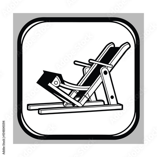 Black and White Gym Exercise Machine Icon