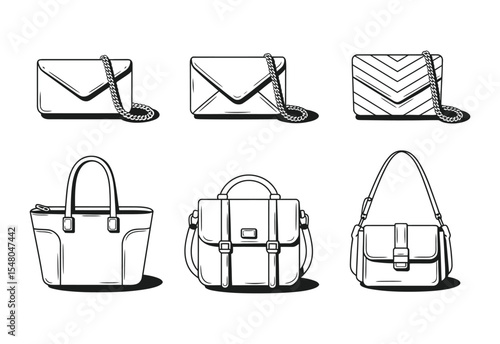 Six stylish handbag and shoulder bag designs