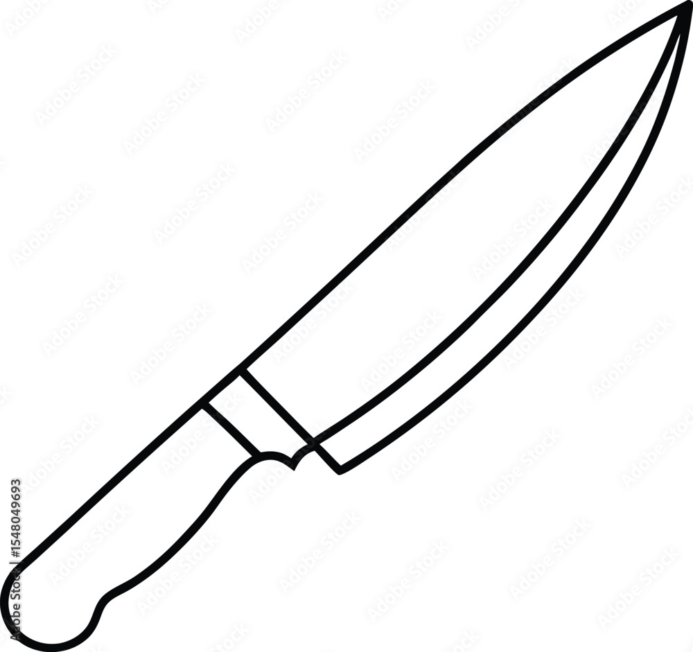 knife icon line art vector illustration on transparent background
