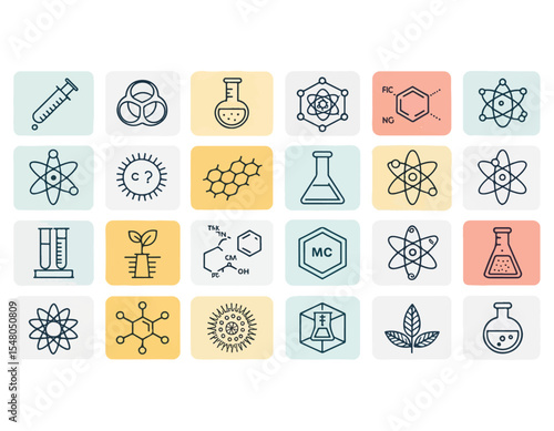 Science Icons Chemistry, Biology, Physics & More - 102.eps Vector Pack