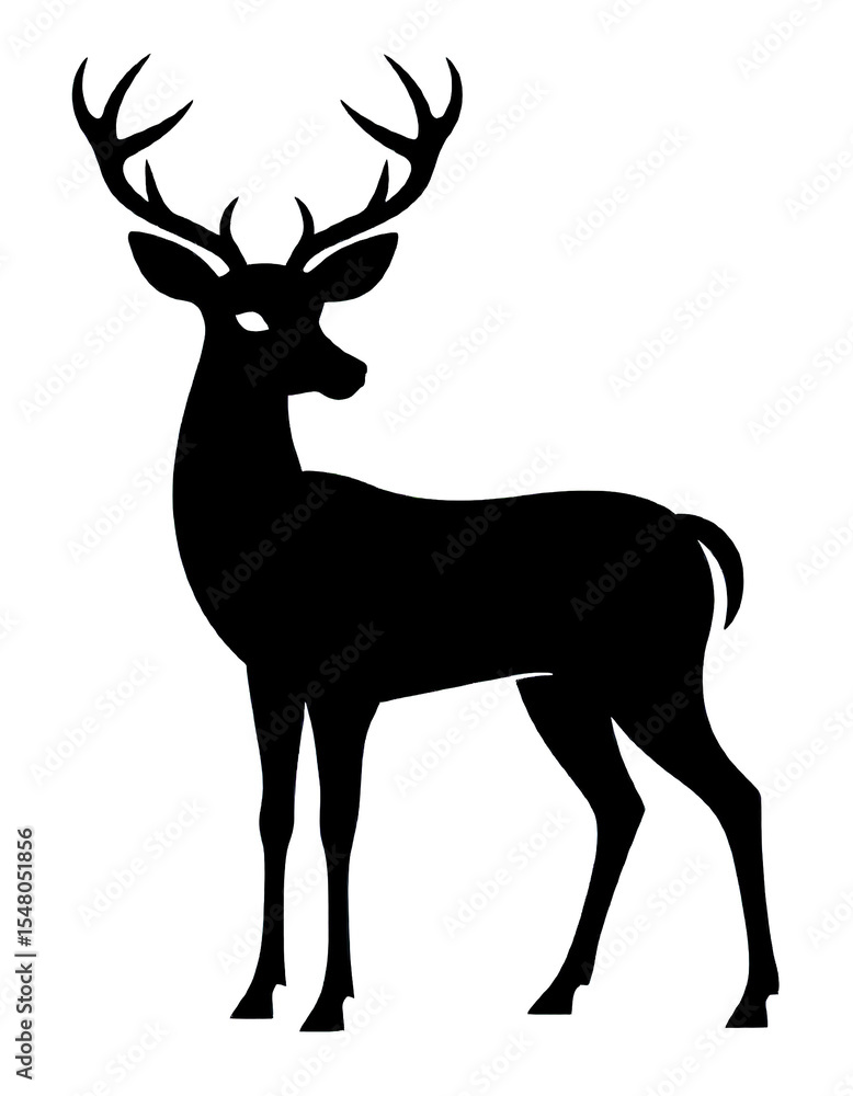 Obraz premium Deer Vector Silhouette Isolate White Background