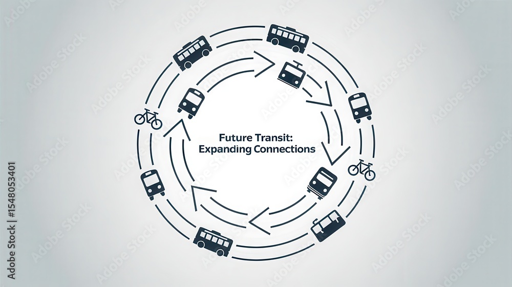 Obraz premium Infrastructure public transit expansion concept. Future transit concept illustrating interconnected transportation options.