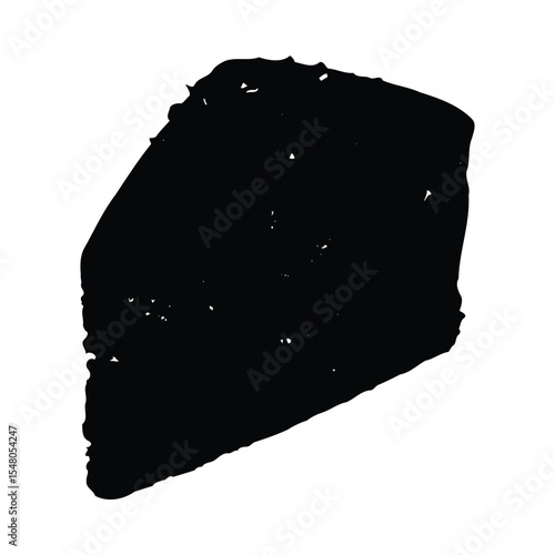 Black Silhouette Delicious Chocolate Cake Slice Chocolate Shavings Isolated Background dessert