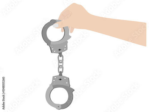 Handcuffs on a white background.