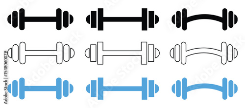 Vintage Fitness Icon Set – Gym Equipment, Workout, Weight Training  Healthy Lifestyle Vector  illustration.