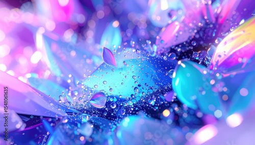 「煌めく抽象クリスタル背景｜カラフルな光とファンタジーアート」

