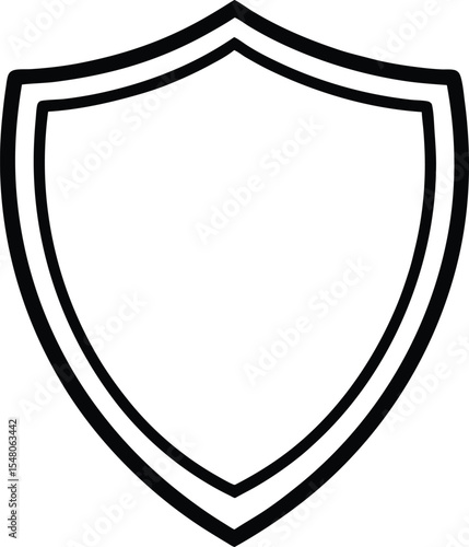 safety shield icon line art vector illustration on transparent background