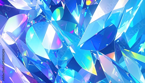 「幻想的に輝くカラフルクリスタルの世界｜宝石のような光彩アート」

