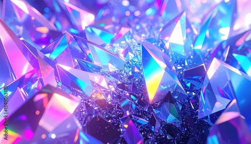 「幻想的に輝くカラフルクリスタルの世界｜宝石のような光彩アート」

