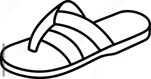 sandals icon line art vector illustration on transparent background