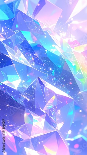 「煌めく抽象クリスタル背景｜カラフルな光とファンタジーアート」

