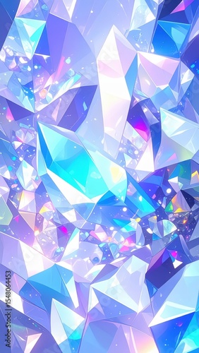 「煌めく抽象クリスタル背景｜カラフルな光とファンタジーアート」

