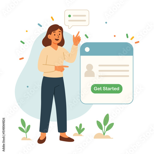 Welcome Onboard Concept for App or Website Concept in Flat Vector Style