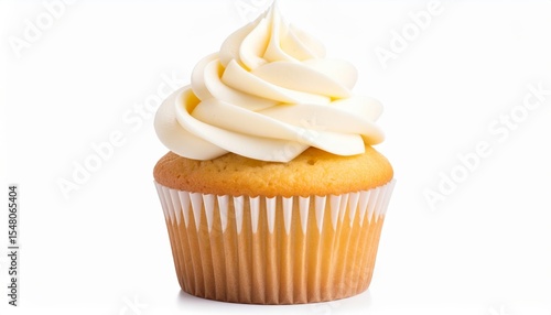 Vanilla Cupcake with Swirled Frosting, Dessert, Baking
