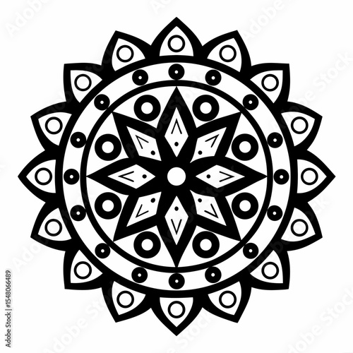 Traditional Mandala Vector Illustration for Graphic Design