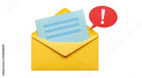 Foto Isolated Letter in Yellow Envelope