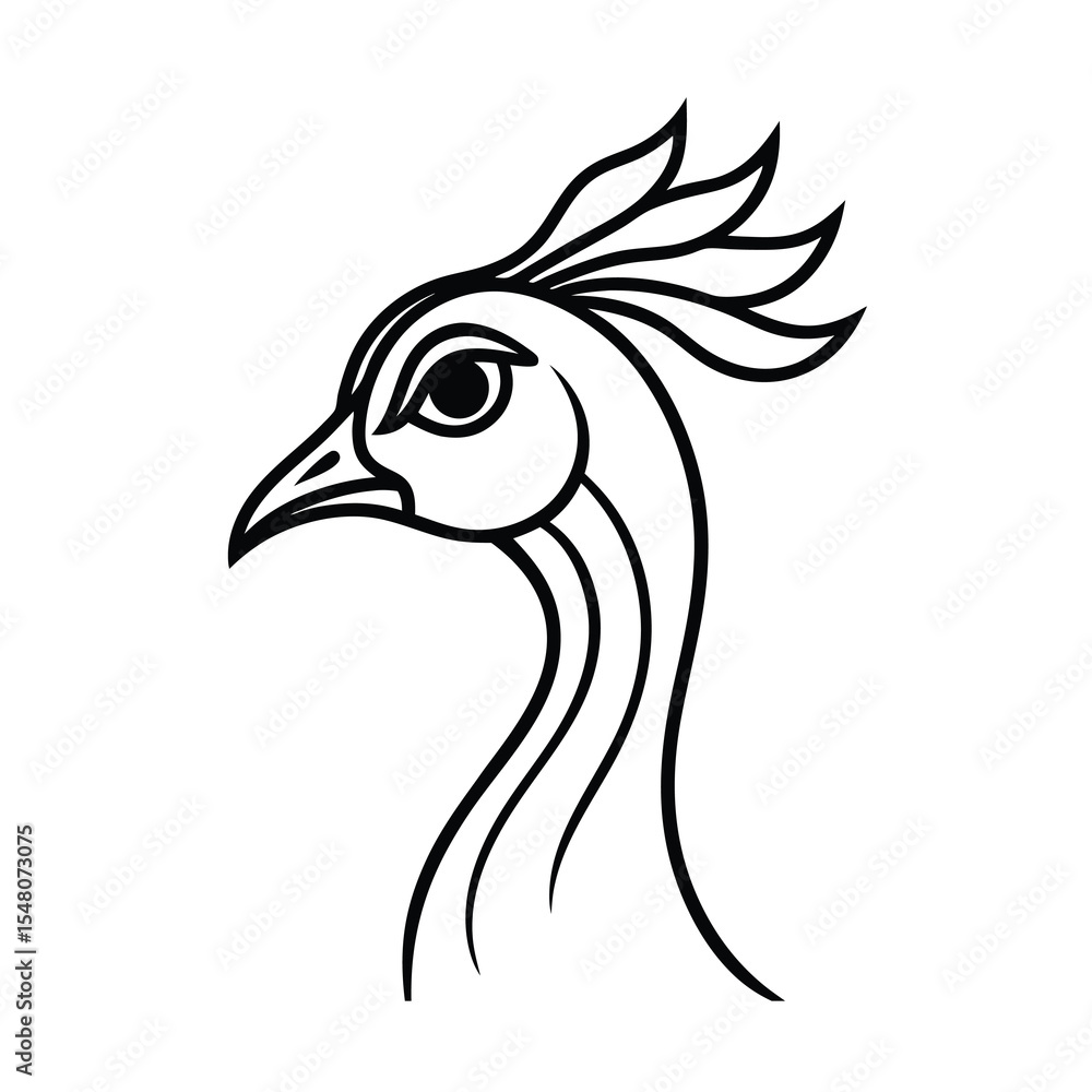 Obraz premium peacock head silhouette vector illustration art 