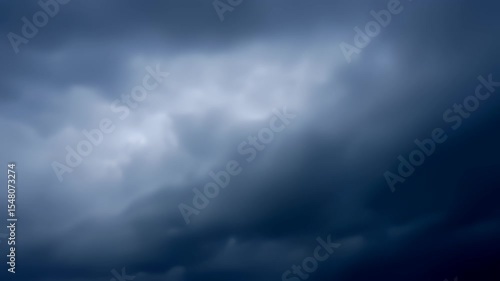 A cinematic slow-motion shot of a single lightning bolt splitting a dark, ominous cloud