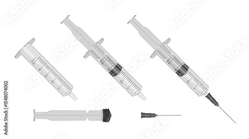 Various Medical Syringes for Injection and Healthcare Purposes