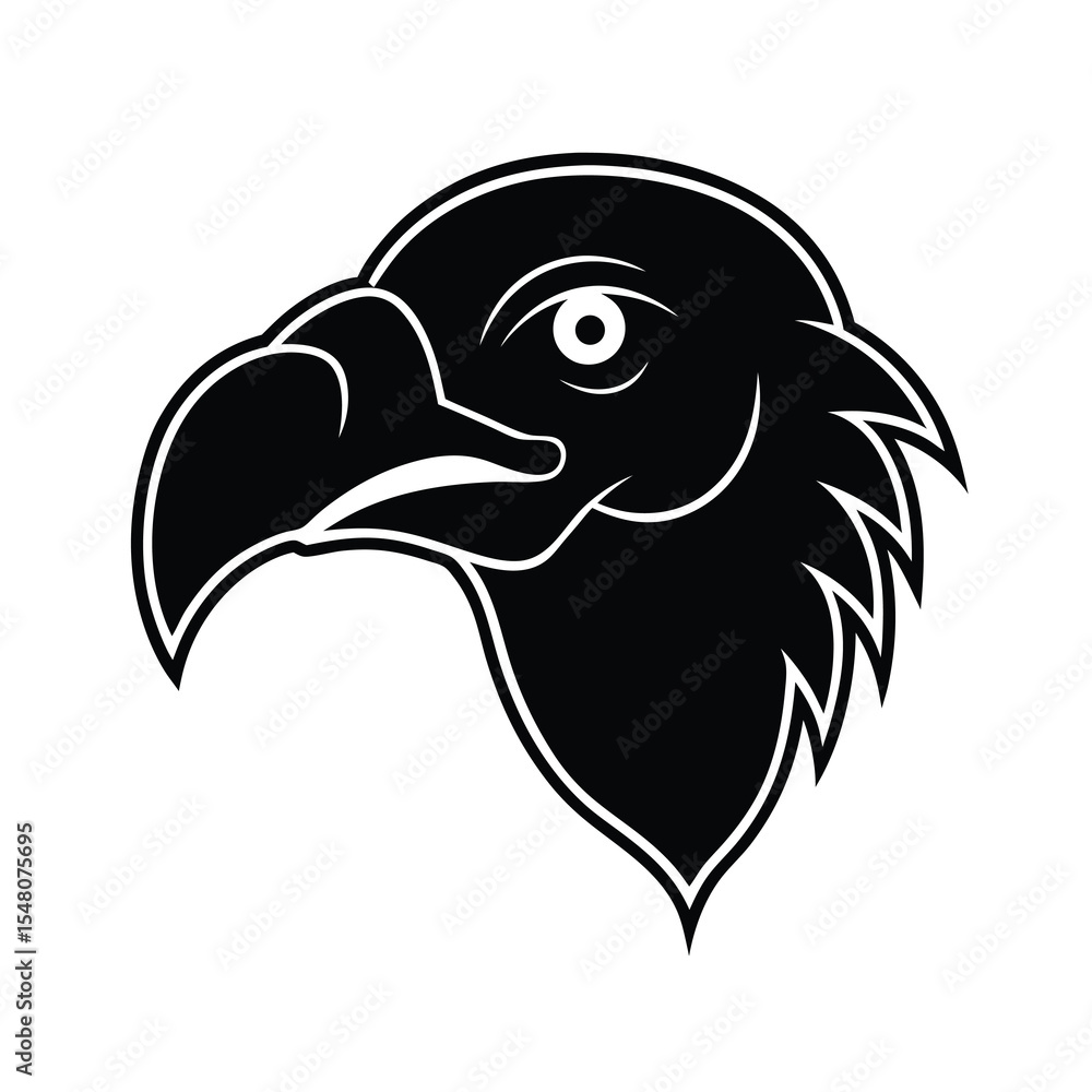 Fototapeta premium vulture head silhouette vector graphic illustration