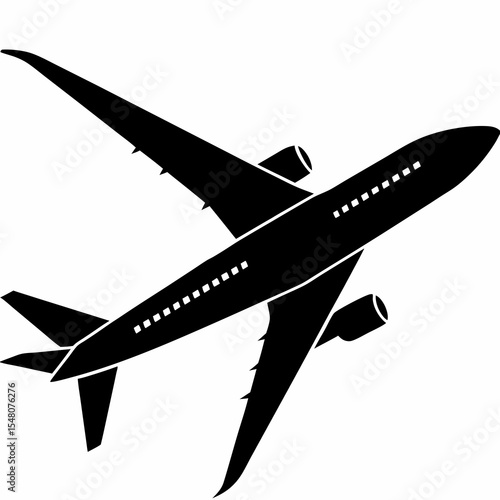vector illustration of a jet airplane