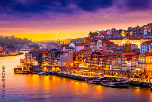 Beautiful view of the city of Porto on a beautiful summer evening. Porto, Portugal