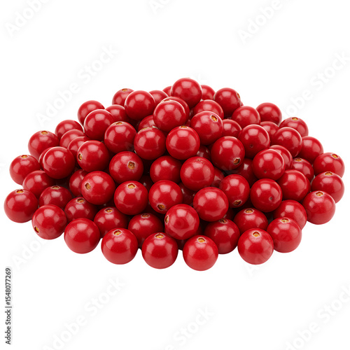Pile of Vibrant Red Berries on Transparent Background
