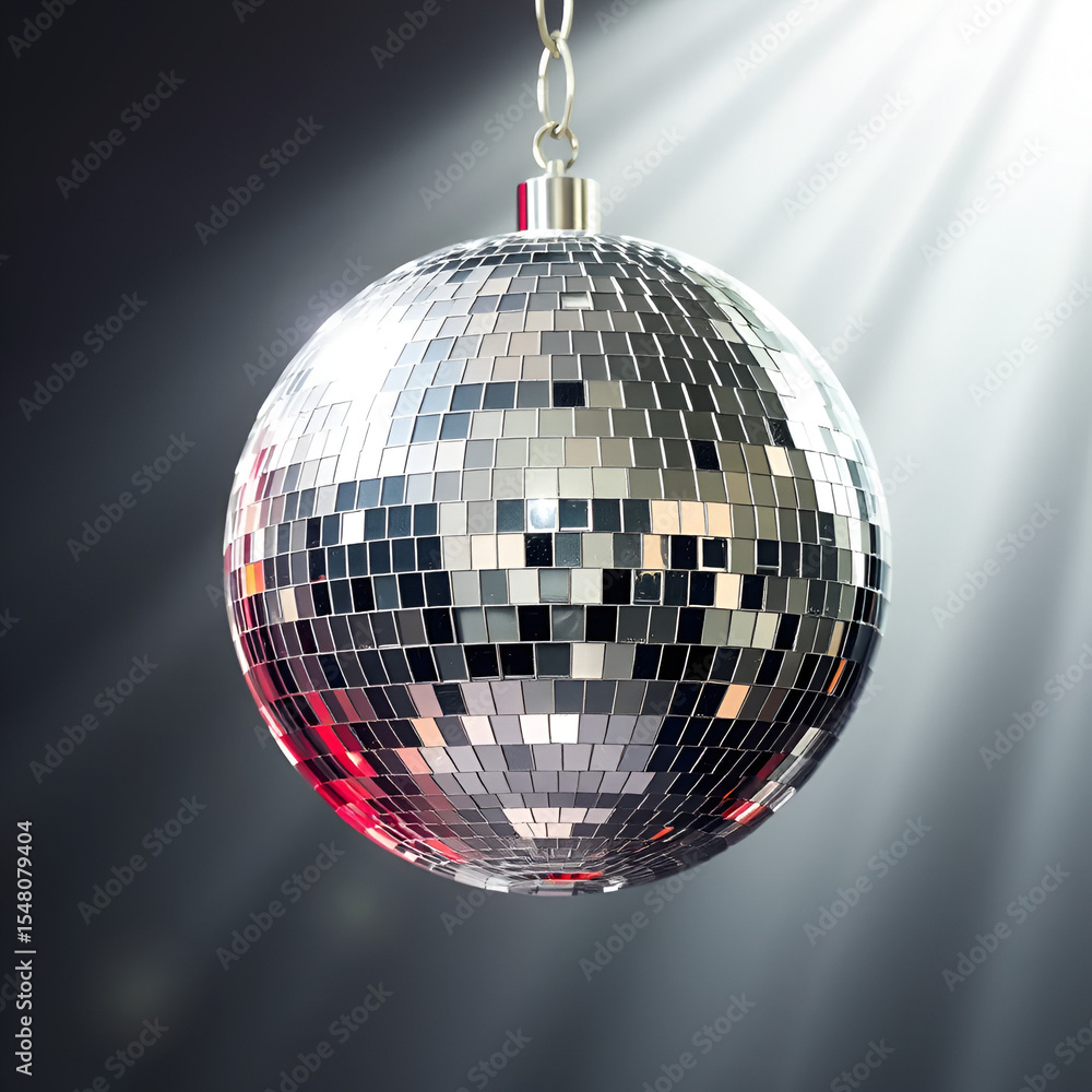 Obraz premium Silver disco mirror ball isolated