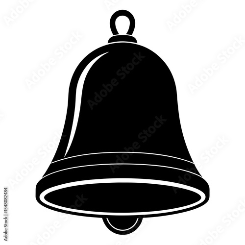 Bell icon, black bell symbol, alarm bell, notification icon, vector bell