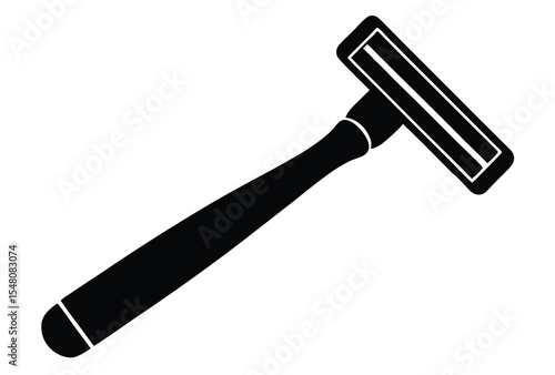 Razor silhouette vector simple icon flat design sharp blade minimal graphic illustration