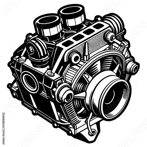 vintage camera on white background
