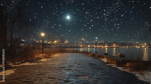 Astronaut Exploring Icy Alien Landscape Under a Distant Planet