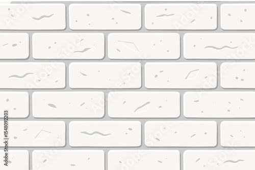Modern white concrete brick wall seamless pattern. Minimalist textured masonry background. Clean urban tile design. Vector illustration for interior, architecture, construction, home decor projects.