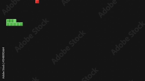 Retro Snake Gameplay - 8-bit Arcade Animation. Classic Pixel Game - Nostalgic 90s Gaming.