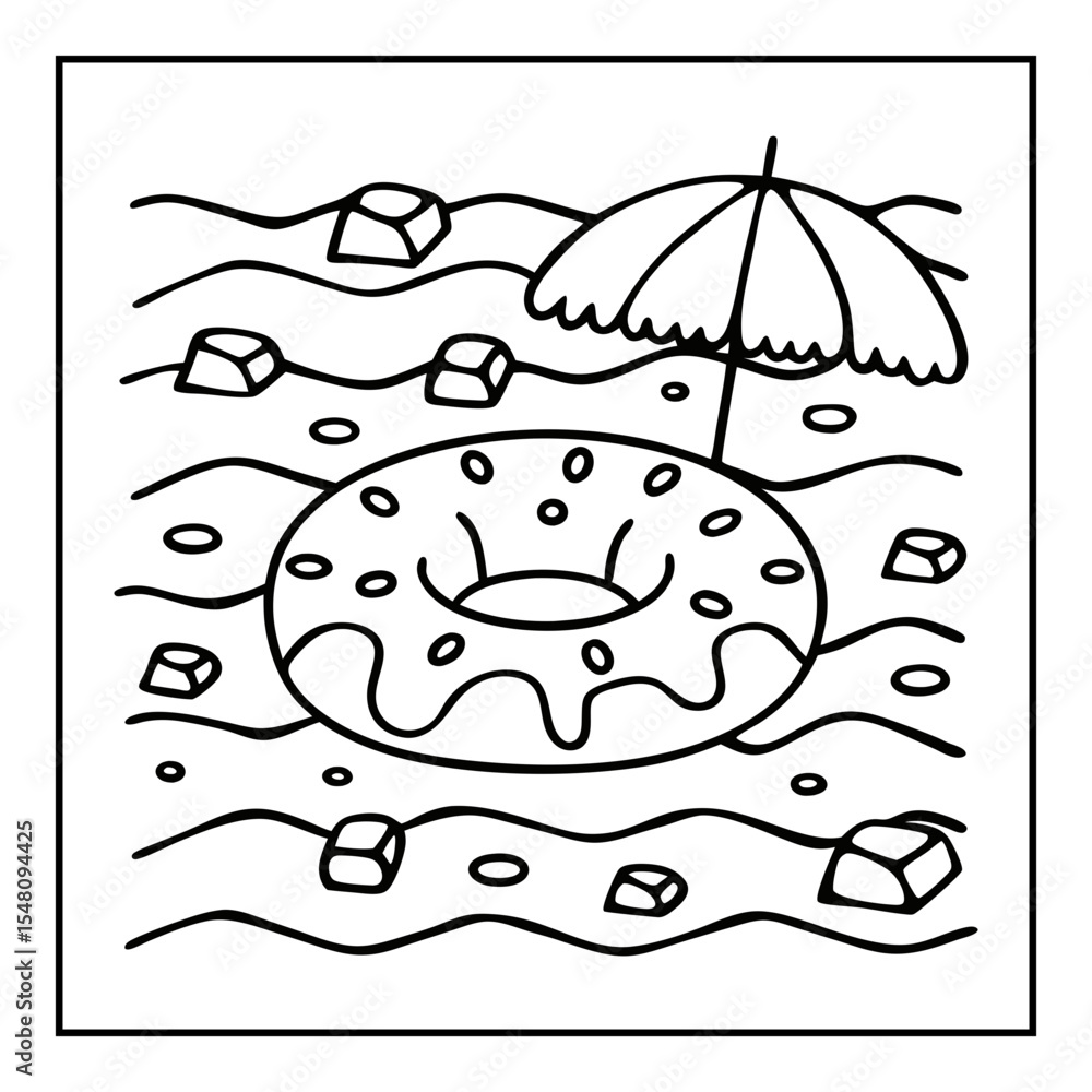 Fototapeta premium summer coloring pages vector illustration