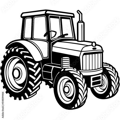 tractor isolated on white