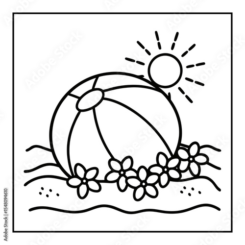 summer coloring pages vector illustration