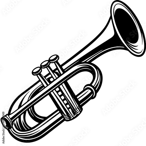 vector illustration of a trumpet