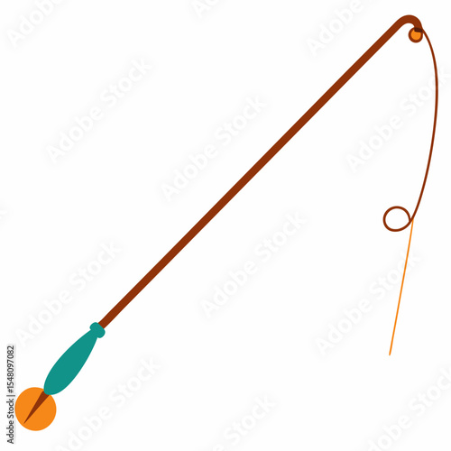 fishing rod isolated on white