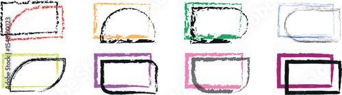 Vibrant Grungy Brush Strokes & Paint Box Collection – A Colorful Set of Handcrafted Lines, Frames, and Artistic Textures on White Background