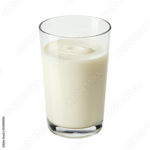 Glass of Creamy Milk, Close up Studio Shot