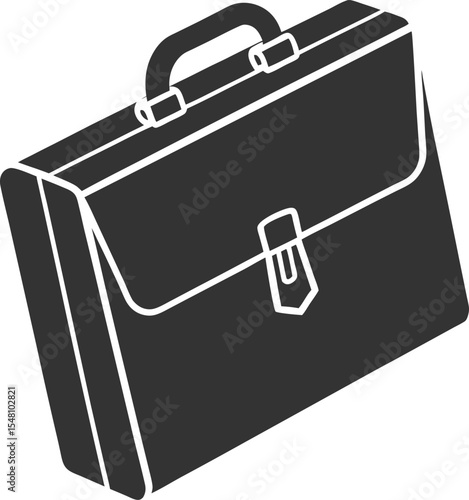 business briefcase bag icon office item silhouette