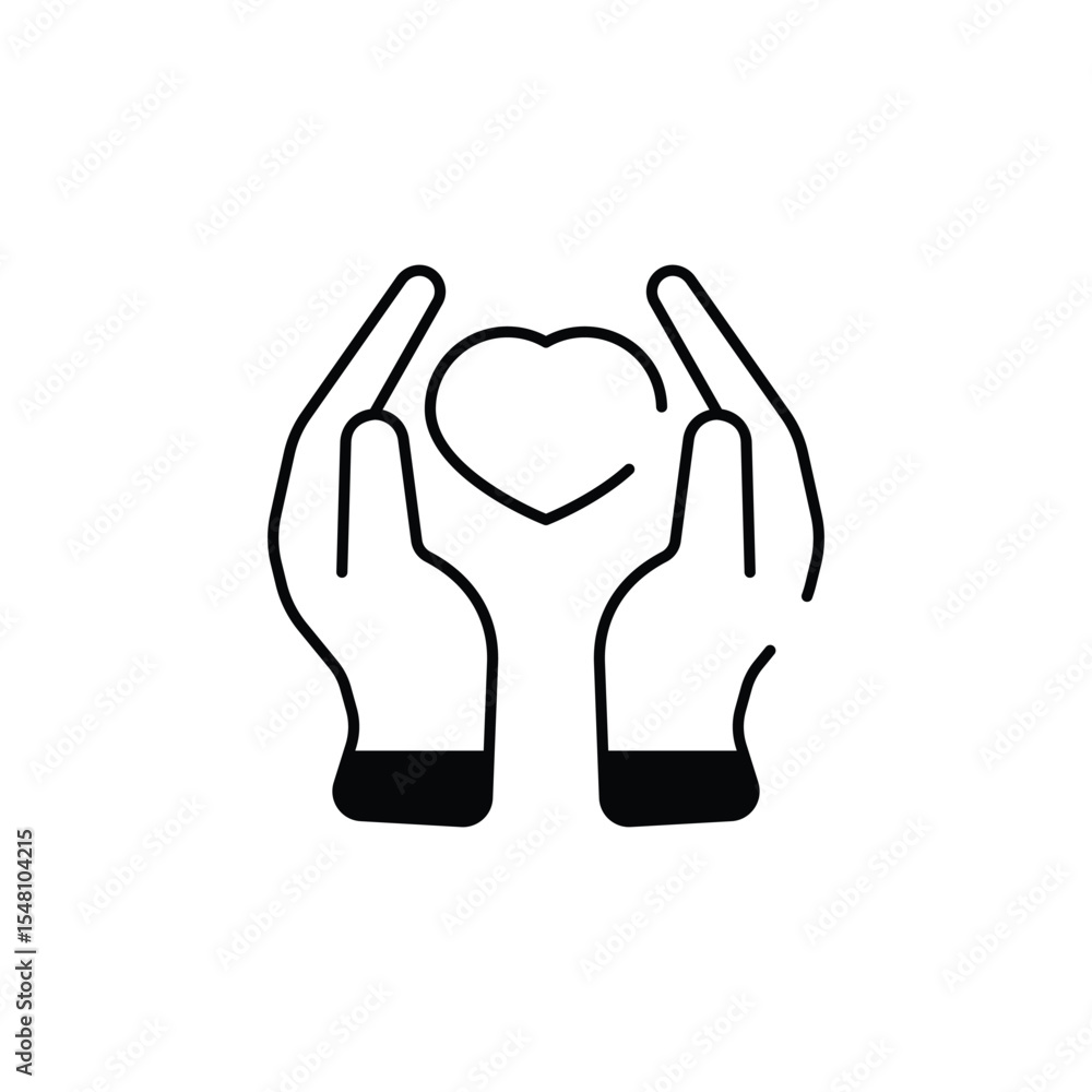 Fototapeta premium Volunteering icon design with white background stock illustration