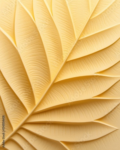 Textured Yellow Leaf Background with Intricate Vein Patterns