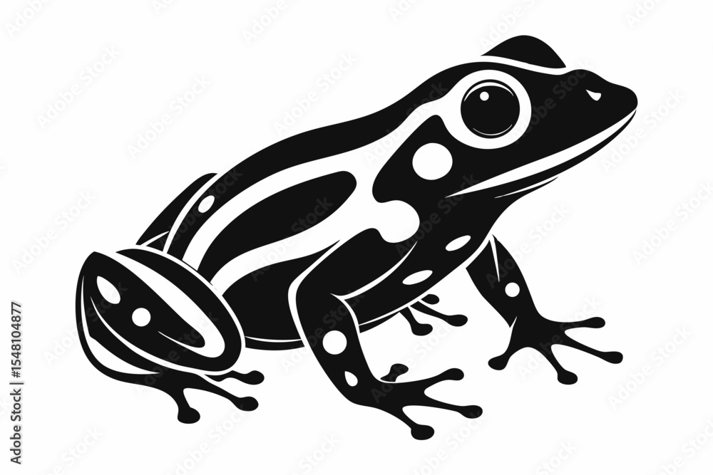 Naklejka premium poison dart frog sihouette black vector 