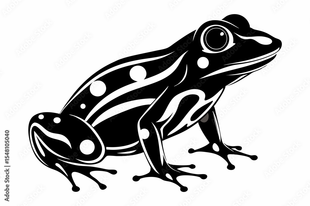 Naklejka premium poison dart frog sihouette black vector