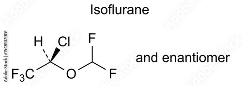 Chemical structure of isoflurane, drug substance