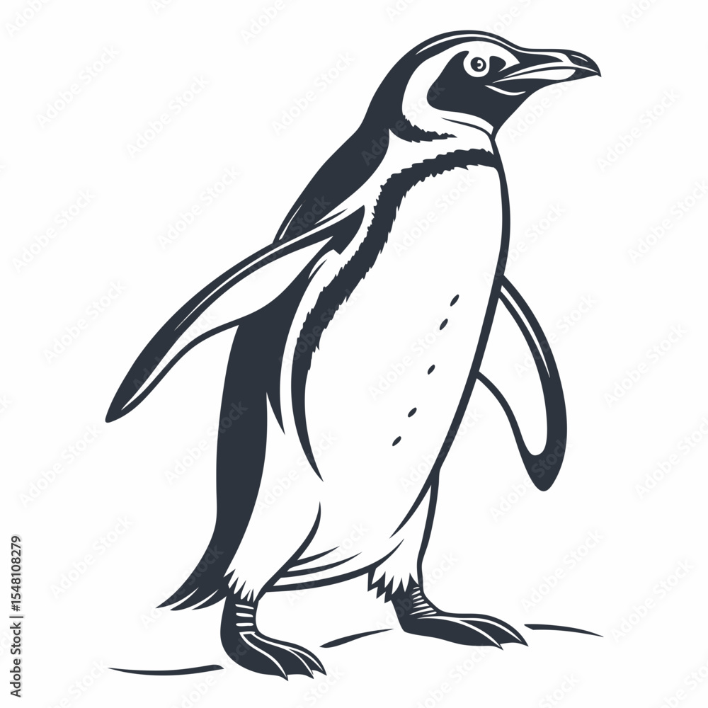 Naklejka premium penguin vector illustration, cute penguin