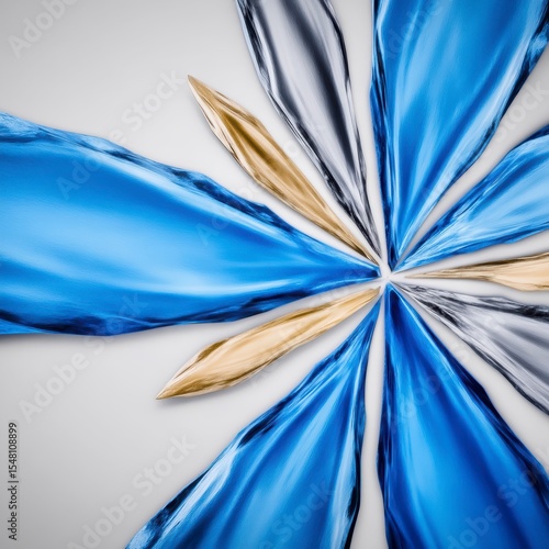 Vibrant Abstract Blue and Gold Waves Design for Artistic Backgrounds