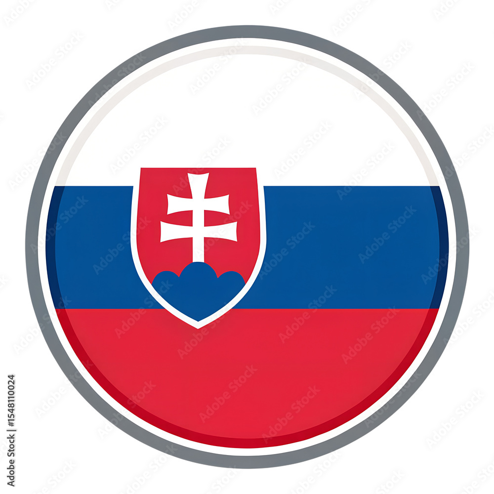 Obraz premium Slovakia flag in circle icon